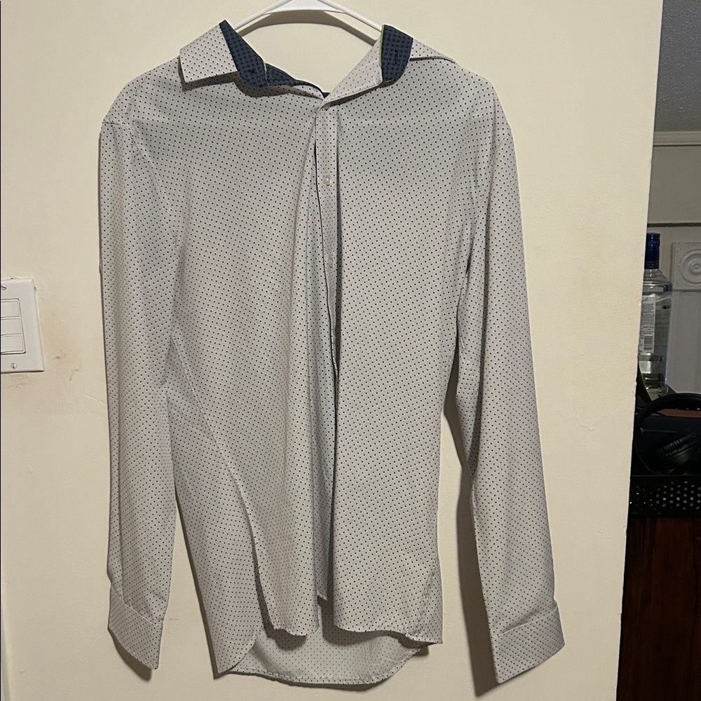 Van Heusen White Shirt with Black Dots